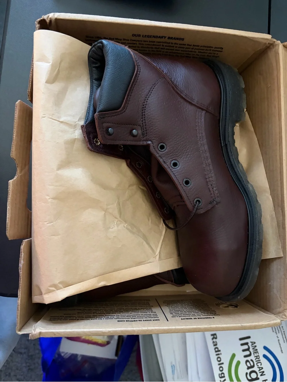 Red Wing Shoes Brown Cardboard Box with Red Logo
